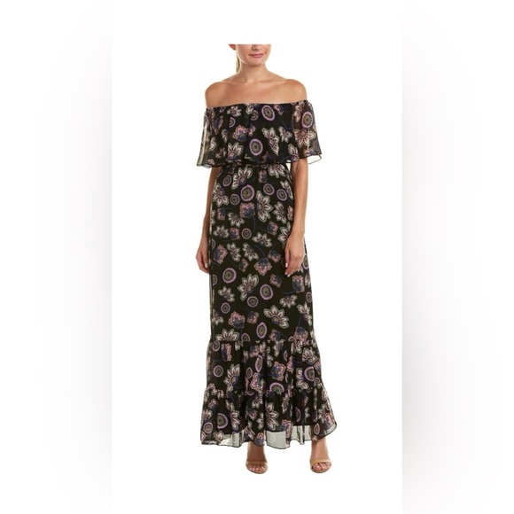 Donna Morgan Floral Chiffon Maxi Dress - Picture 1 of 9